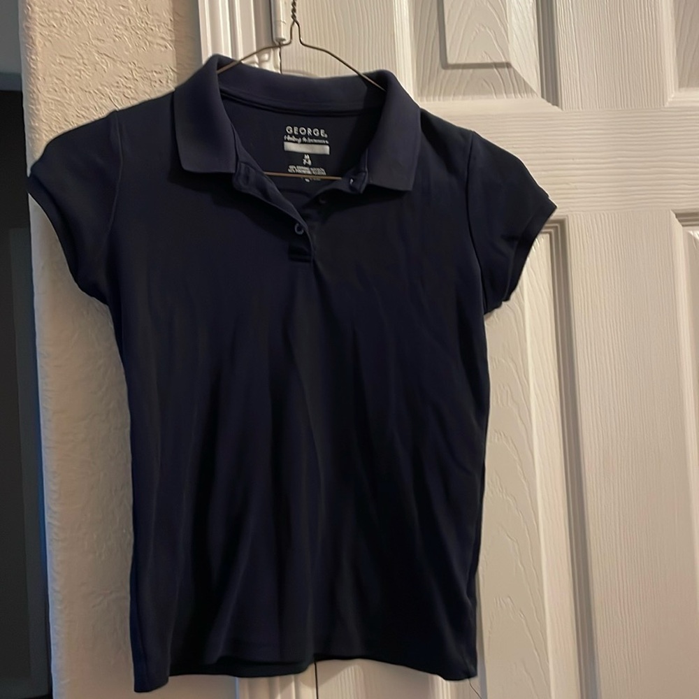 George navy blue school uniform short sleeve polo shirt 7-8